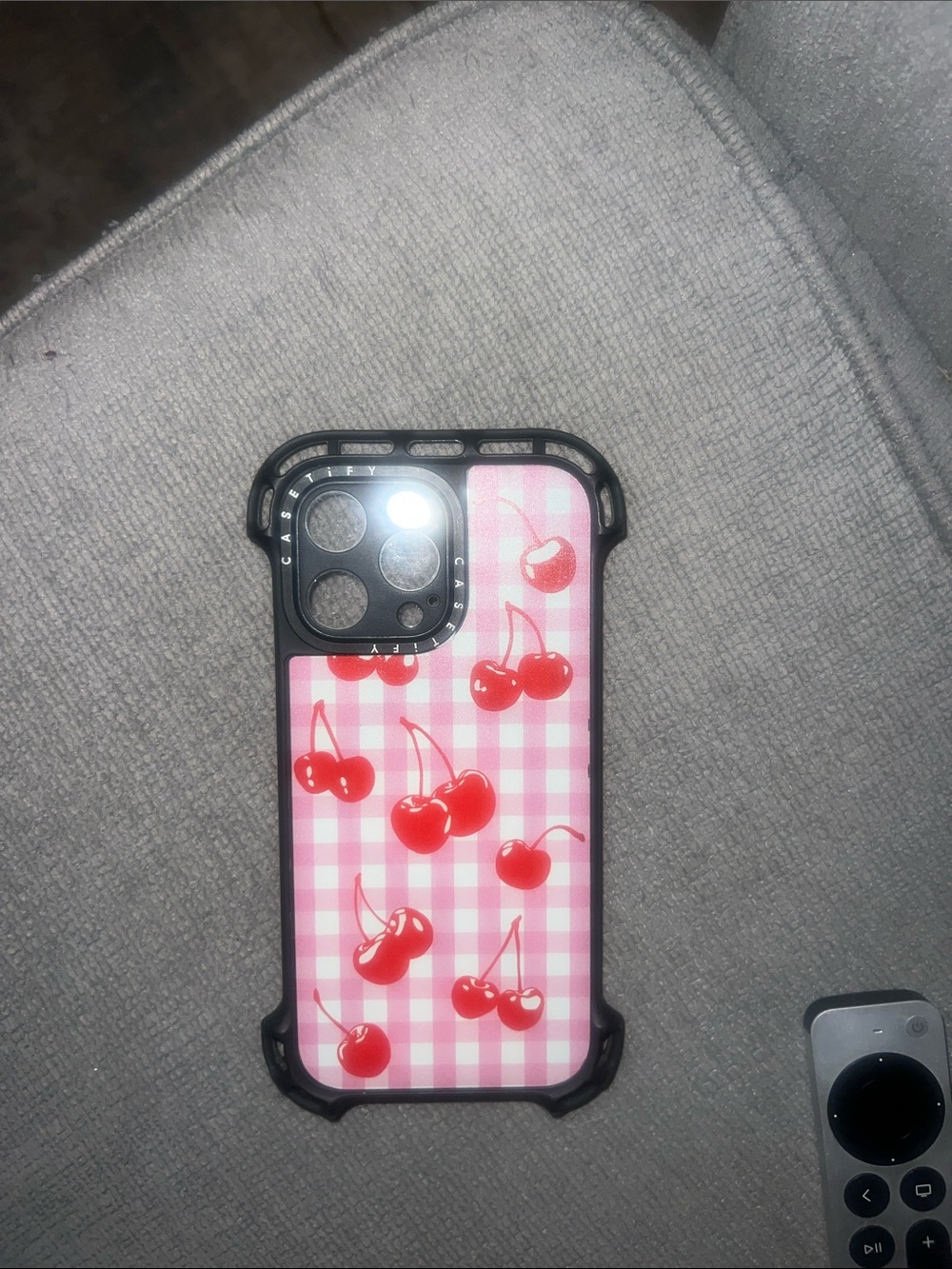 Casetify Pink Cherry Pattern iPhone 13 Pro Max Phone Case